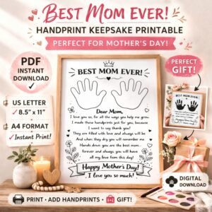 Home 23 Mother’s Day Handprint Art And Keepsake